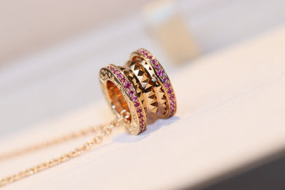 [baslovejewels]ZERO 1 ROCK PINK GOLD PINK DIAMOND NECKLACE