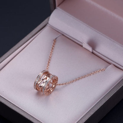 [baslovejewels]ZERO 1 PINK GOLD DIAMOND OPEN NECKLACE