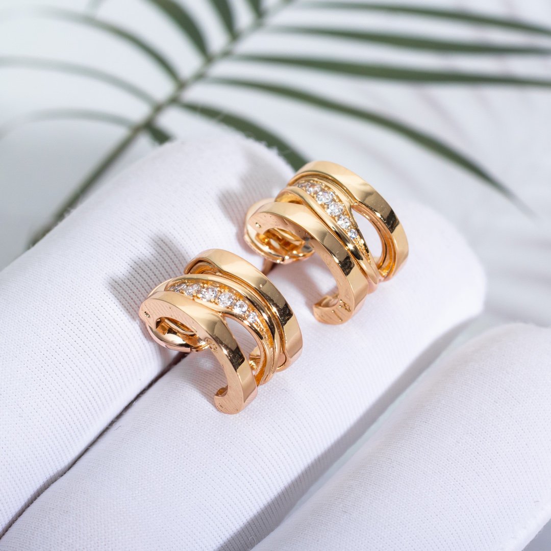 [baslovejewels]ZERO 1 PINK GOLD DIAMONDS EARRINGS