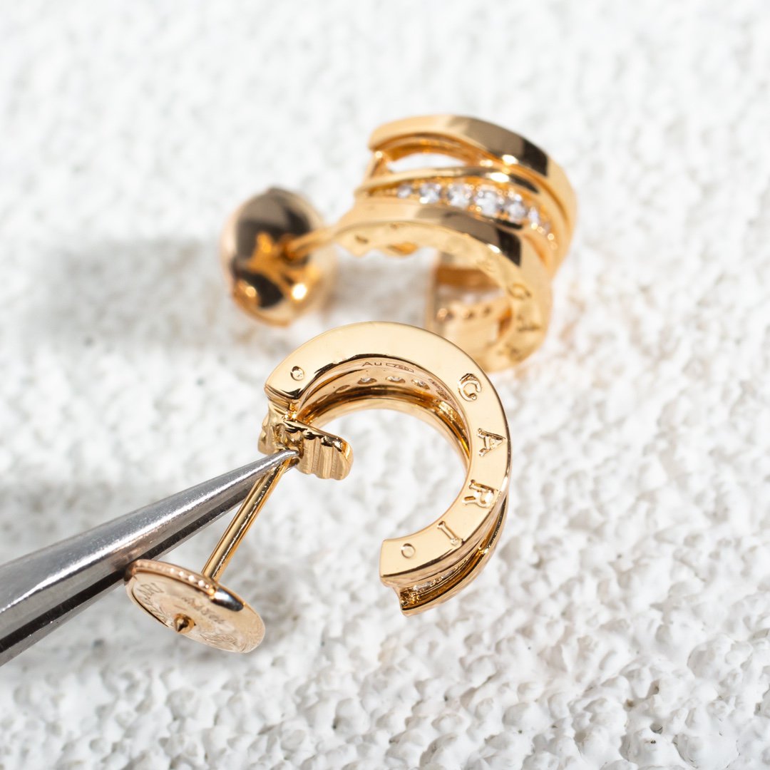 [baslovejewels]ZERO 1 PINK GOLD DIAMONDS EARRINGS