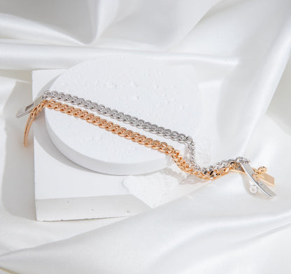 [baslovejewels]KELLY CHAIN SILVER DIAMOND BRACELET