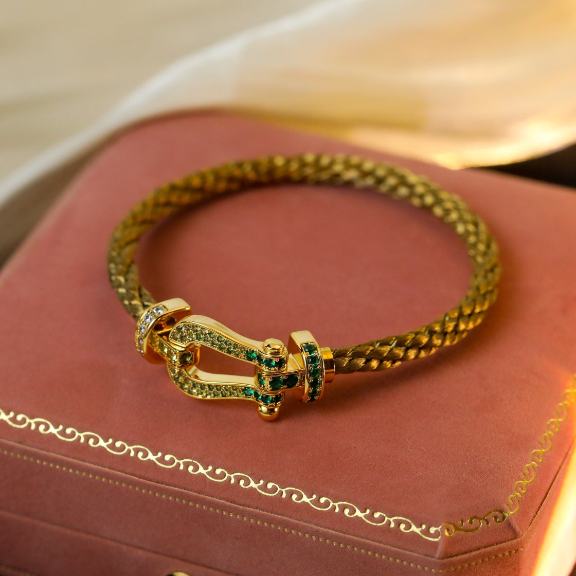 [baslovejewels]FORCE 10 GOLD GREEN DIAMOND PAVED