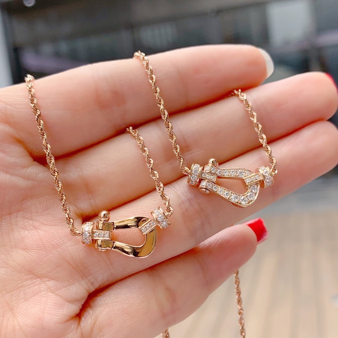 [baslovejewels]FORCE 10 PINK GOLD DIAMOND NECKLACE