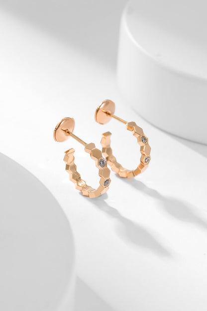 [baslovejewels]BEE LOVE DIAMOND HOOP EARRINGS