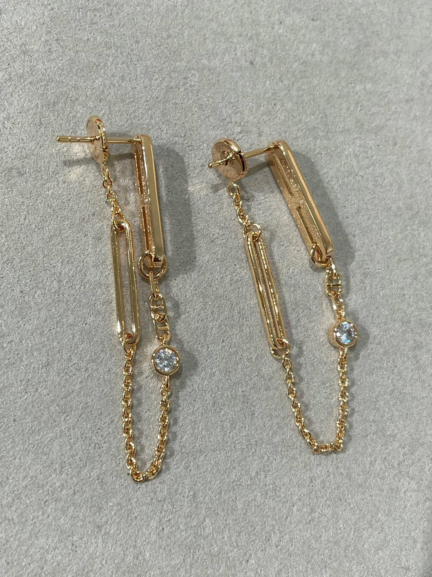 [baslovejewels]CHAINE CHAOS DIAMOND DROP EARRINGS