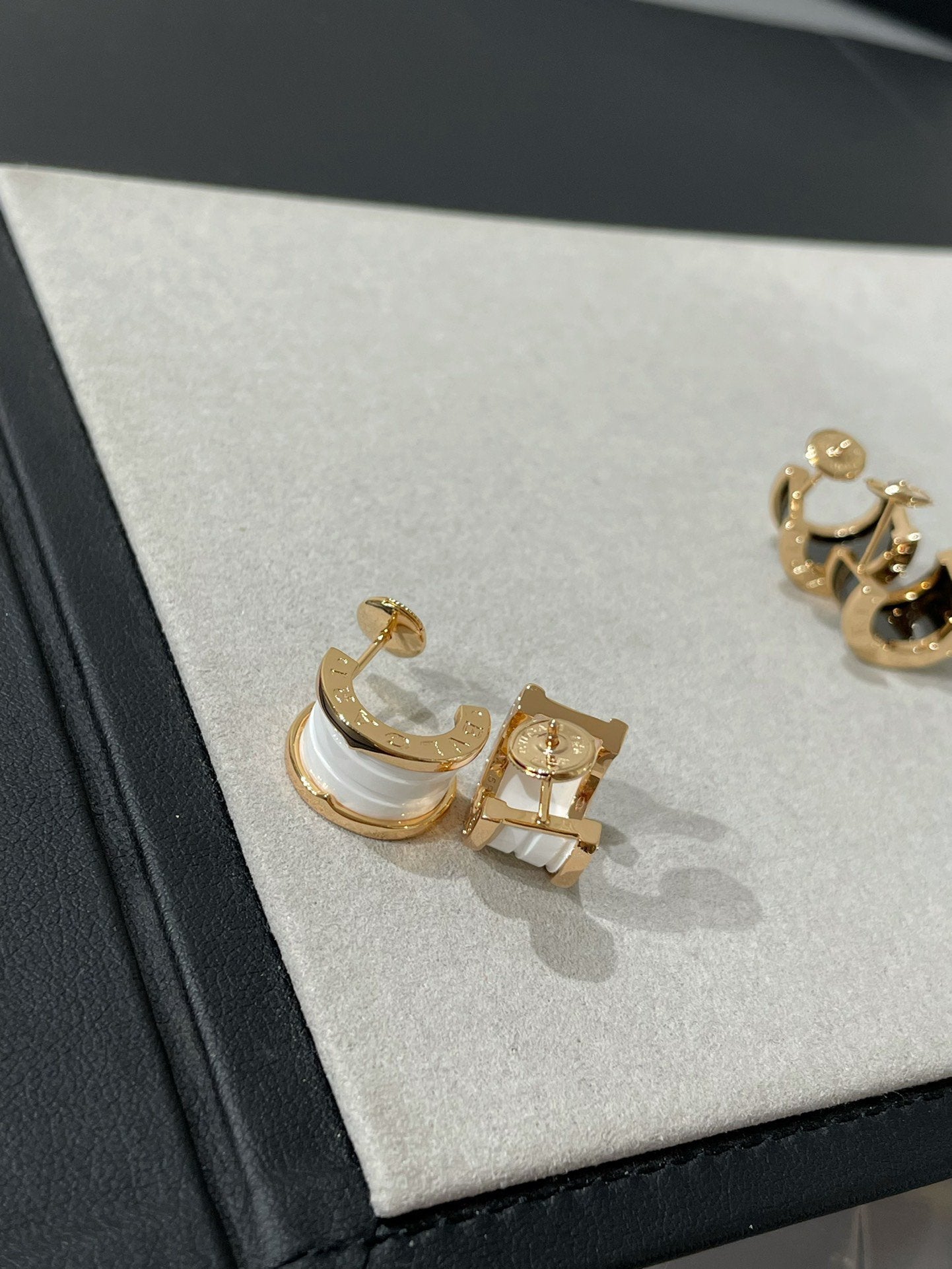 [baslovejewels]ZERO 1 PINK GOLD CERAMIC EARRINGS
