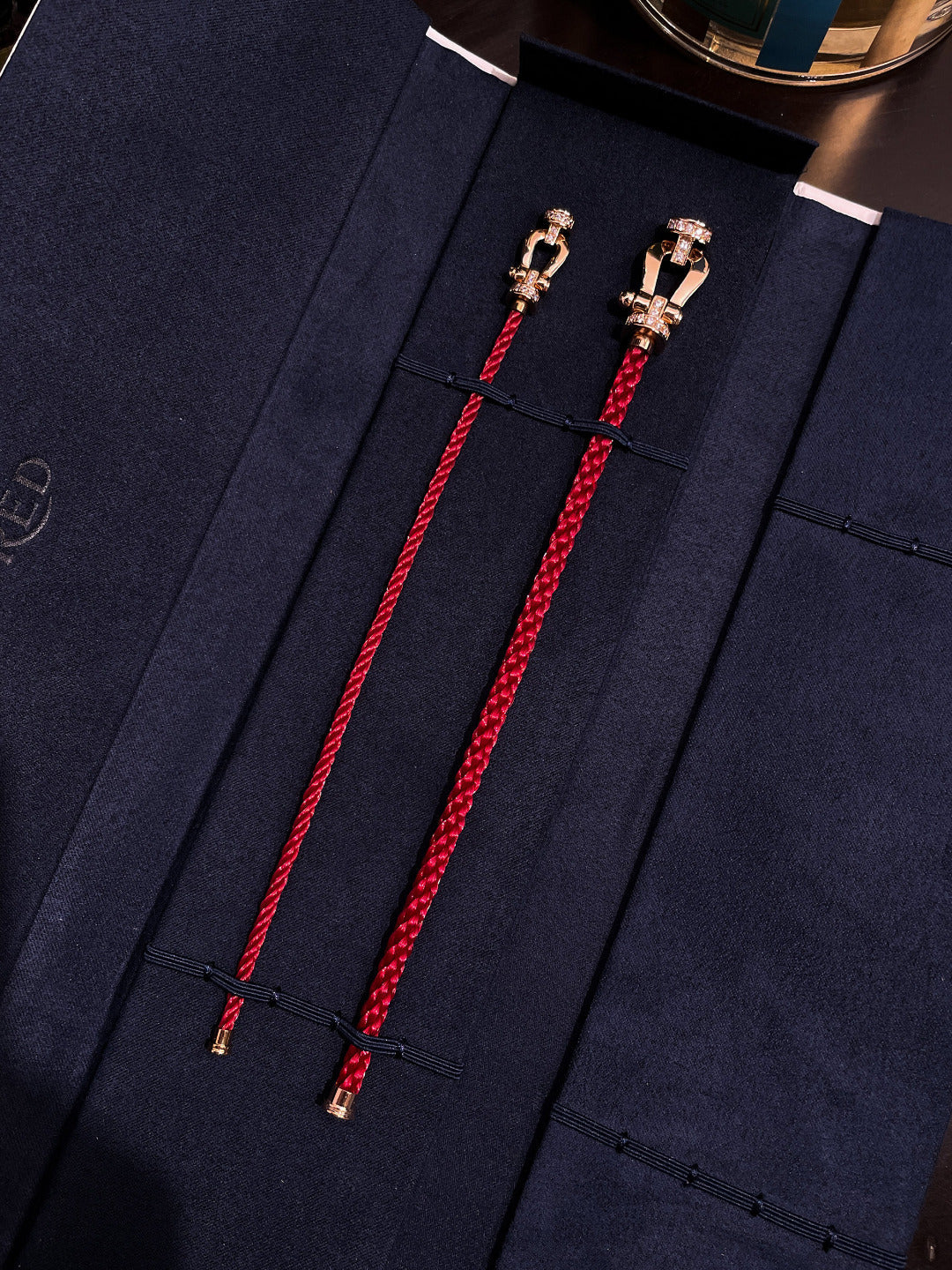 [baslovejewels]FORCE 10 HALF DIAMOND PINK GOLD RED CORDERI LARGE AND MEDIUM MODEL