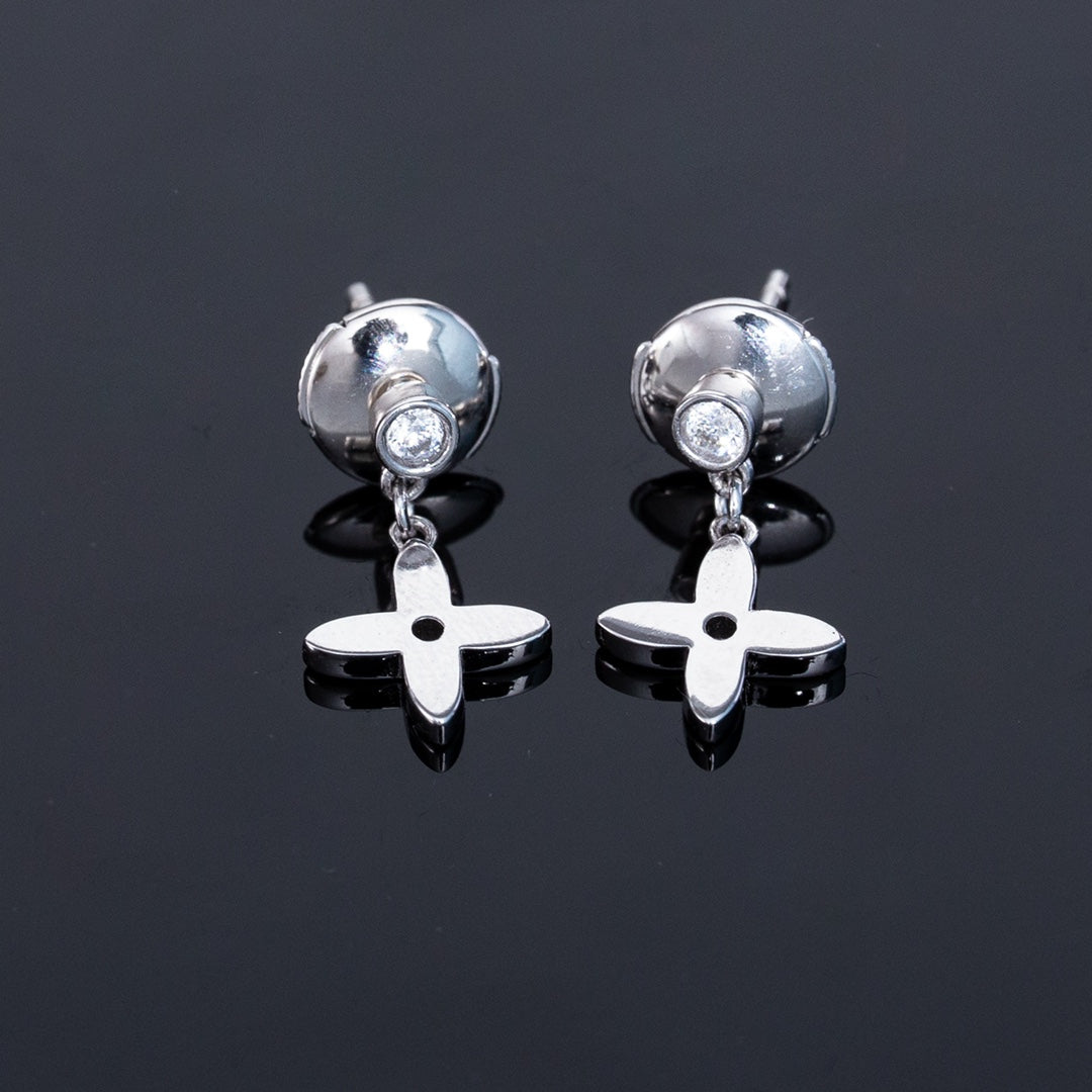 [baslovejewels]VIDYLLE SILVER DIAMOND MINI DROP EARRINGS