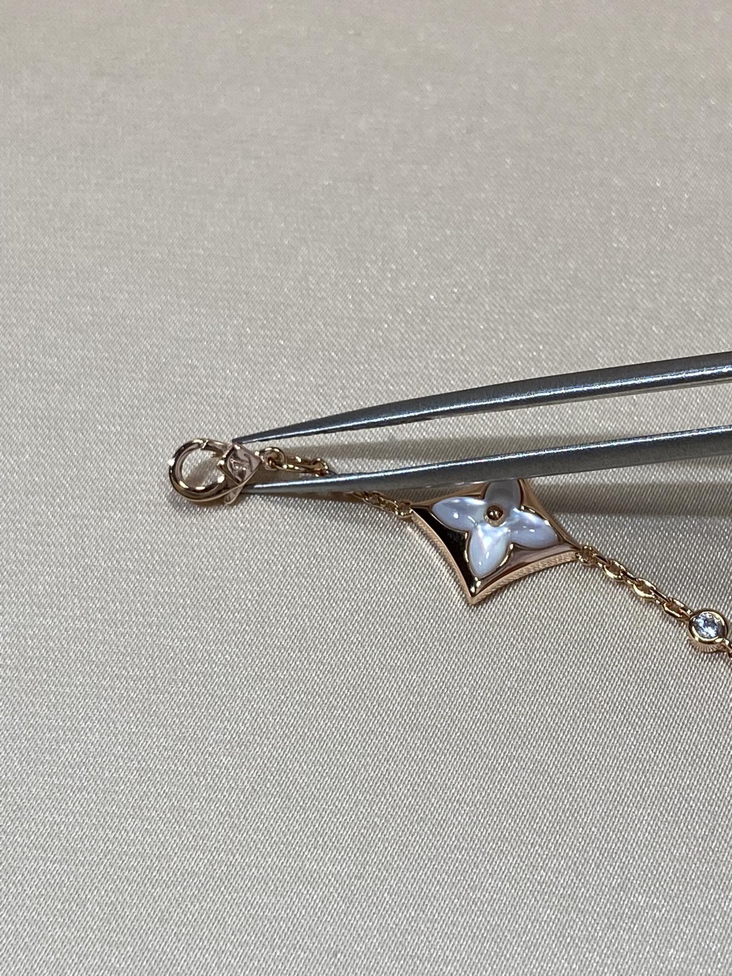 [baslovejewels]STAR 4 MOTIF MOP DIAMOND PINK GOLD BRACELET