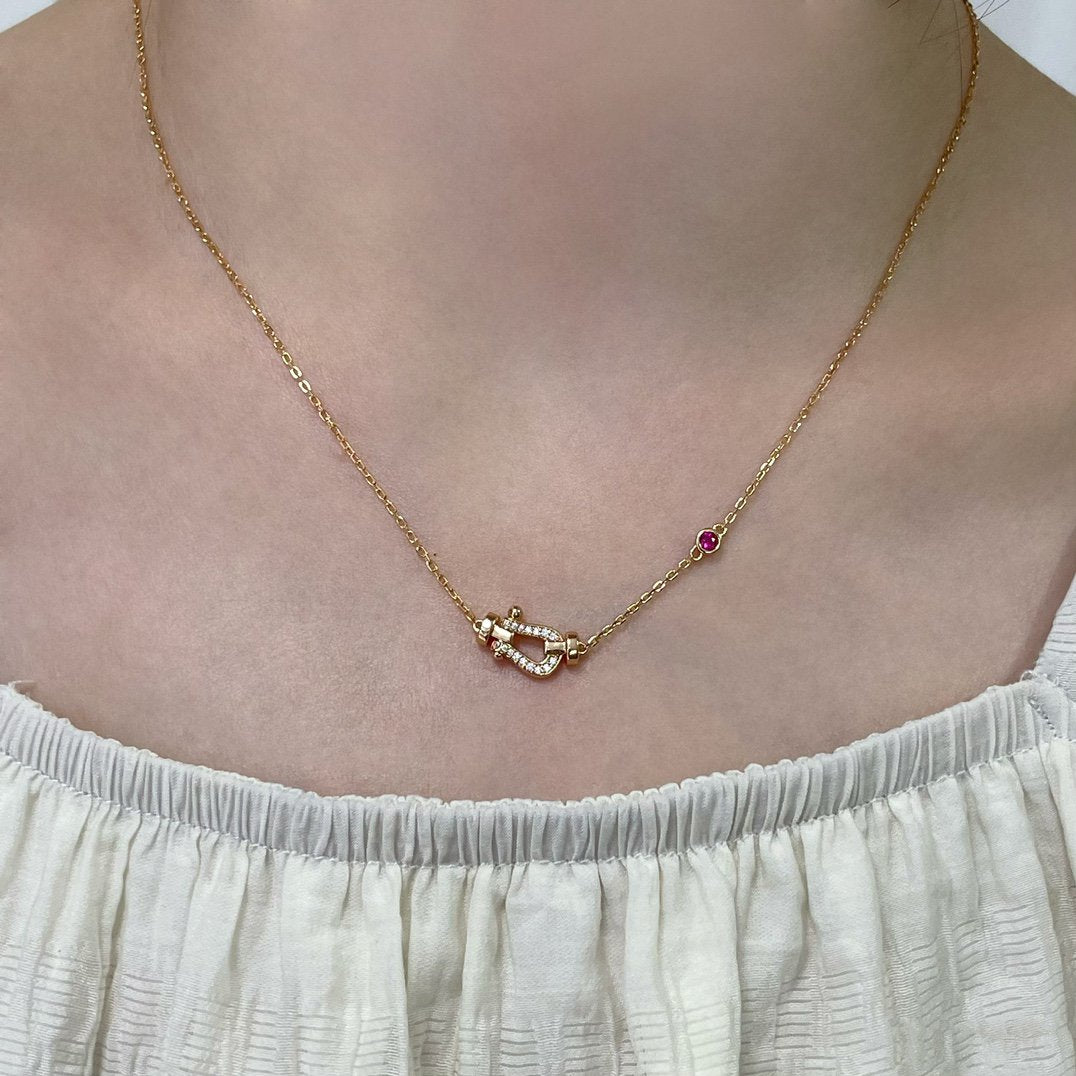 [baslovejewels]FORCE 10 DIAMOND PINK GOLD NECKLACE