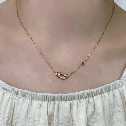 [baslovejewels]FORCE 10 DIAMOND PINK GOLD NECKLACE