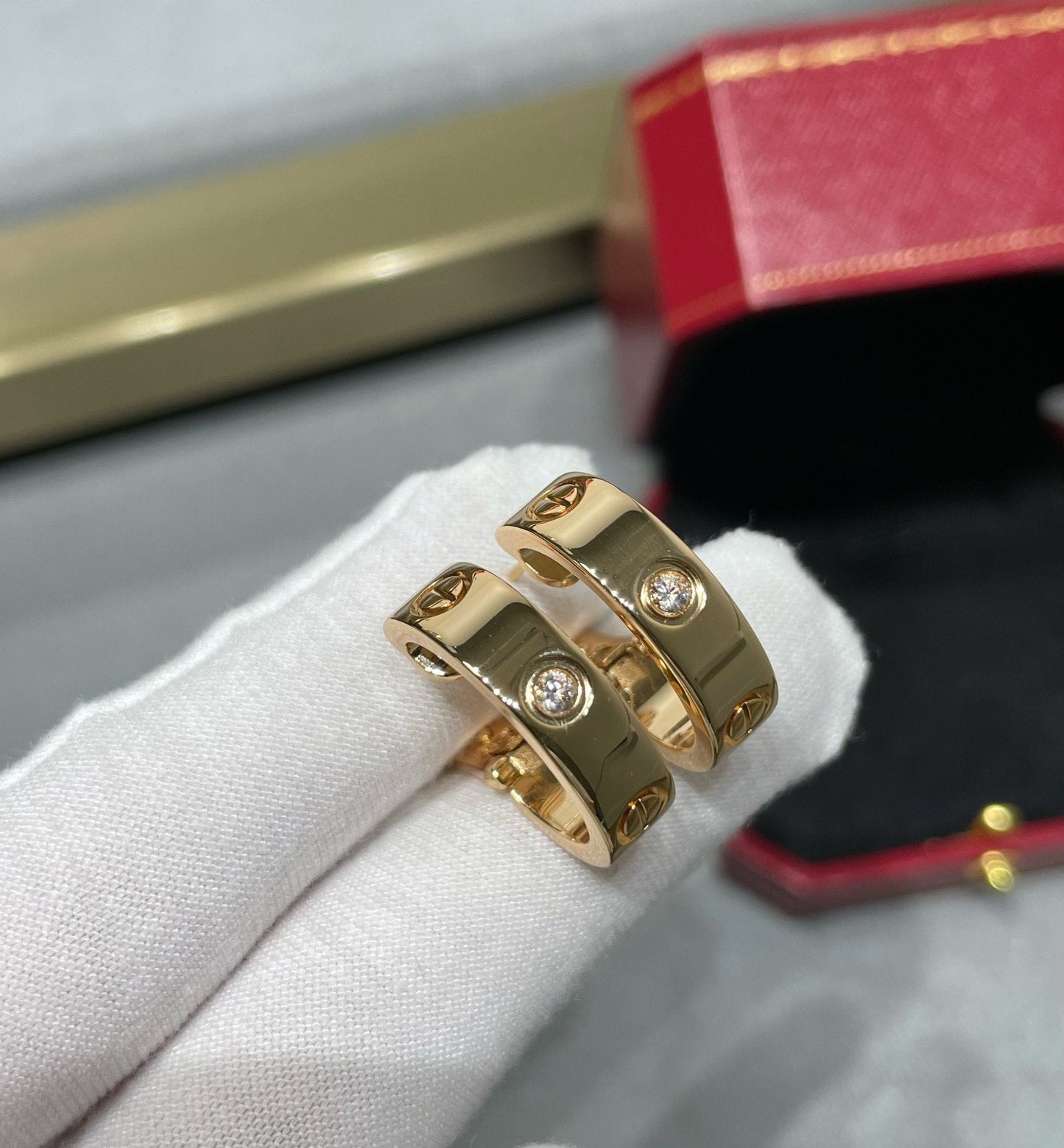 [baslovejewels]LOVE 5.5MM 1 DIAMOND EARRINGS