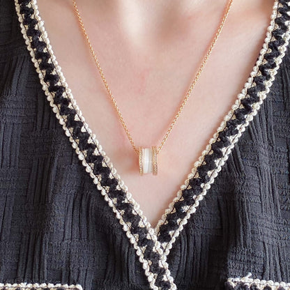 [baslovejewels]ZERO 1 DIAMOND CERAMIC NECKLACE