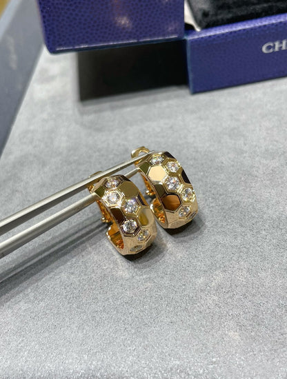 [baslovejewels]BEE LOVE DIAMOND HOOP EARRINGS