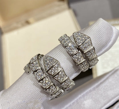 [baslovejewels]SERPENTI RING SILVER DIAMOND PAVED