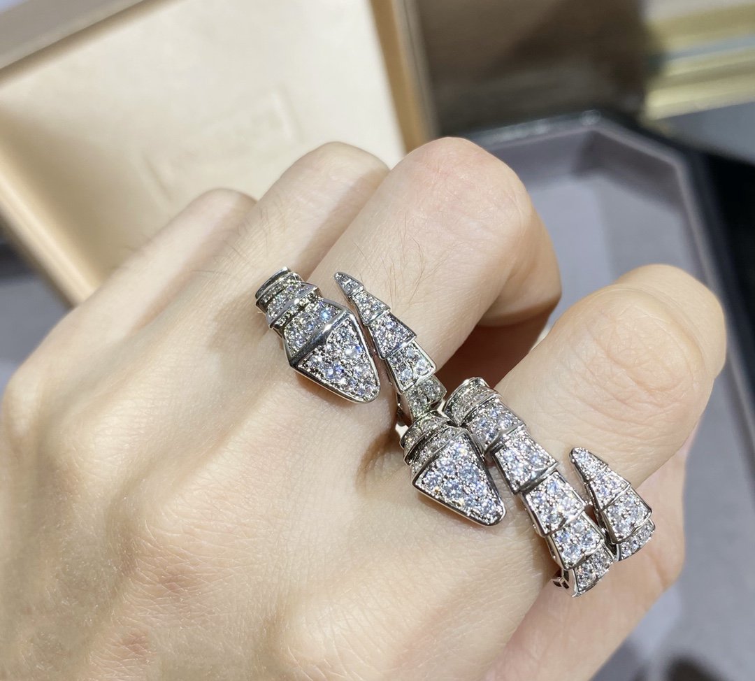 [baslovejewels]SERPENTI LARGE RING SILVER DIAMOND PAVED
