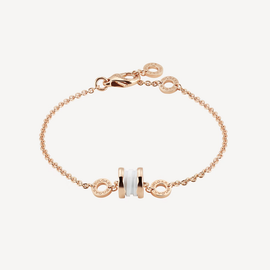 [baslovejewels]ZERO 1 SOFT PINK GOLD AND WHITE CERAMIC BRACELET