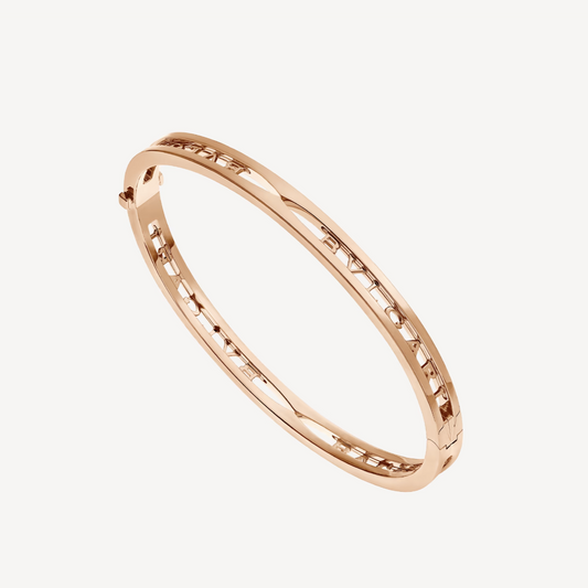 [baslovejewels]ZERO 1 SPIRAL LOGO PINK GOLD BRACELET