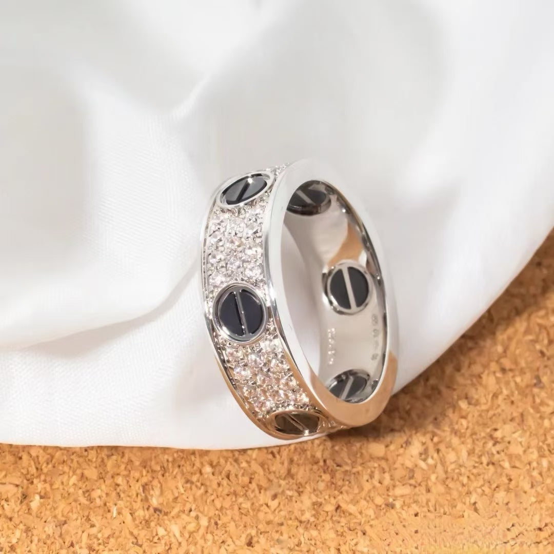 [baslovejewels]LOVE RING 5.5MM DIAMONDS PAVED CERAMIC