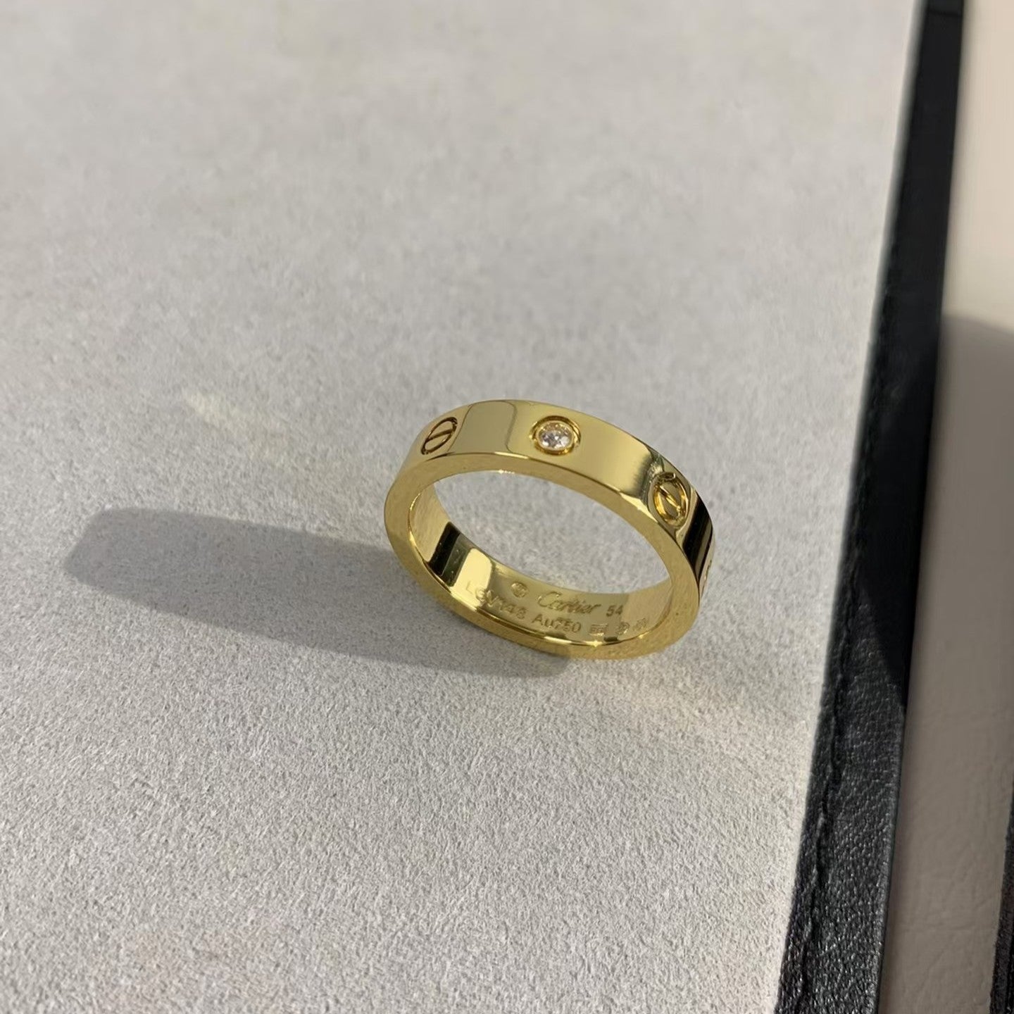 [baslovejewels]LOVE RING 4MM 1 DIAMOND GOLD