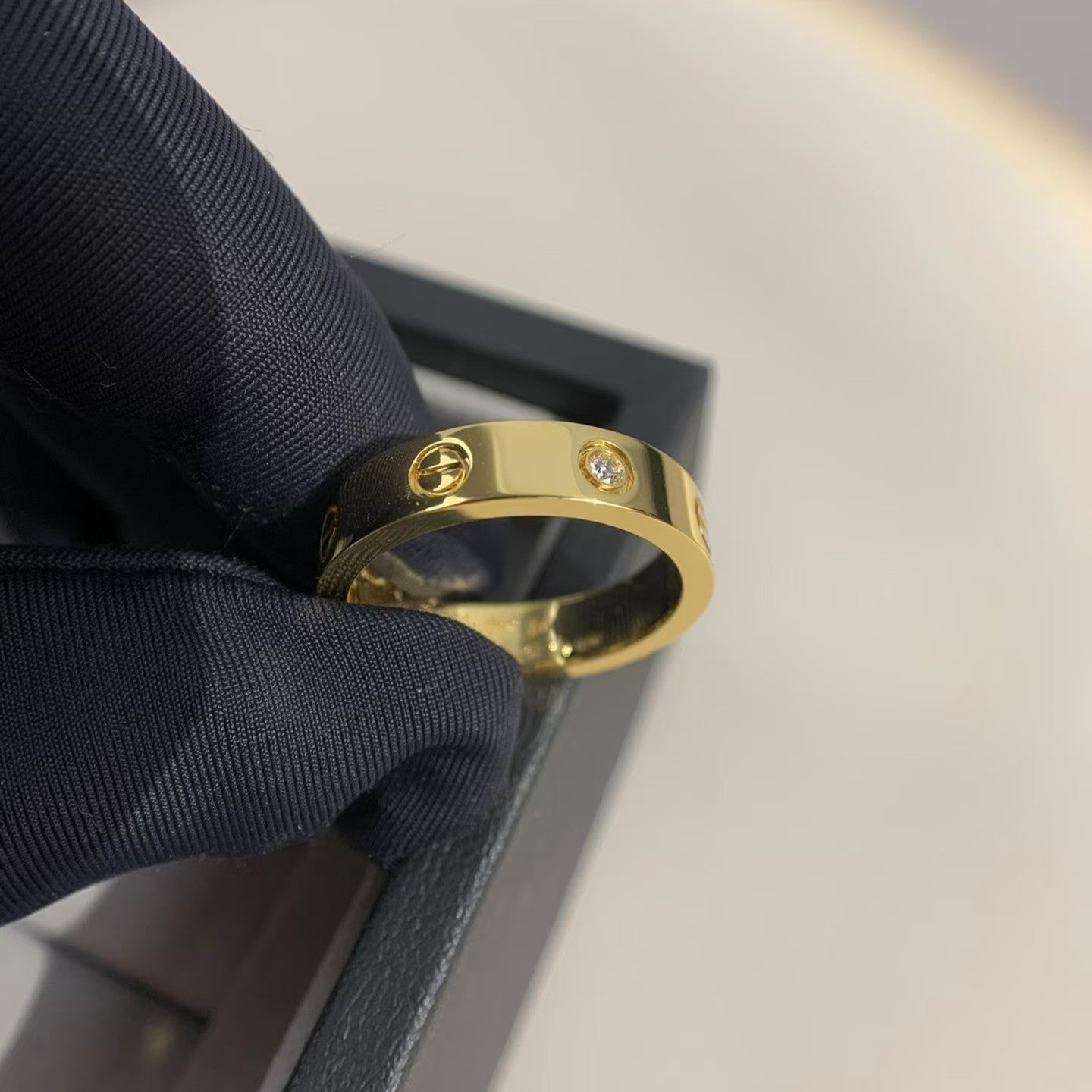 [baslovejewels]LOVE RING 4MM 1 DIAMOND GOLD