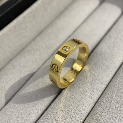 [baslovejewels]LOVE RING 4MM 1 DIAMOND GOLD