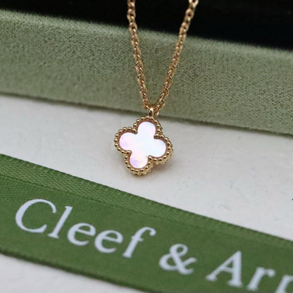 [basloveJW]CLOVER 9.5MM PINK MOTHER-OF-PEARL NECKLACE