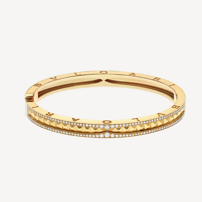 [baslovejewels]ZERO 1 SPIRAL AND PAVED DIAMOND GOLD BRACELET