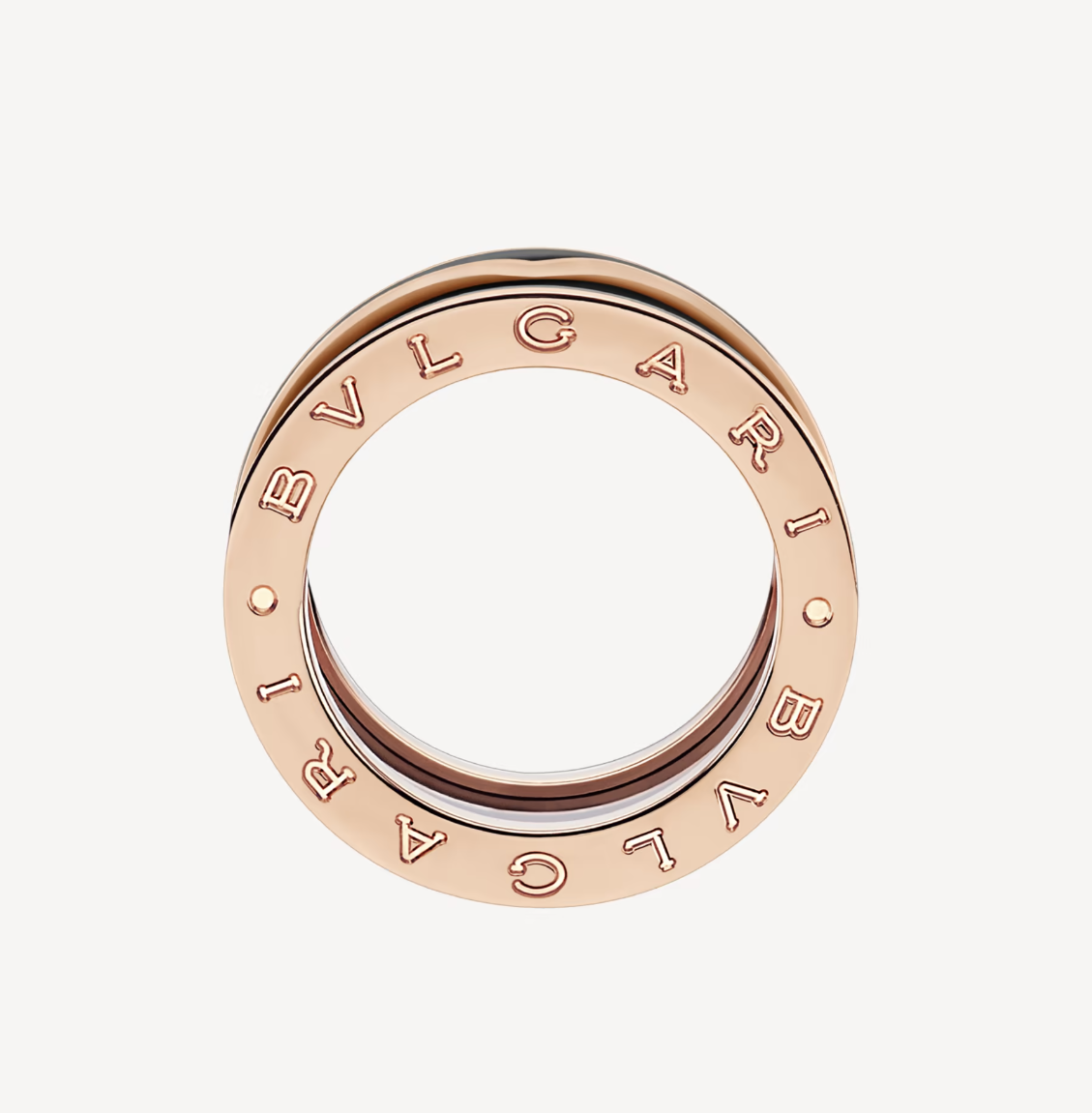 [baslovejewels]ZERO 1 TWO-BAND WITH MATTE BLACK CERAMIC PINK GOLD RING