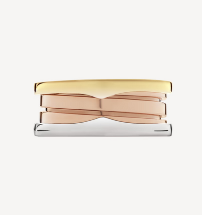 [baslovejewels]ZERO 1 THREE-BAND ROSE WHITE AND YELLOW RING
