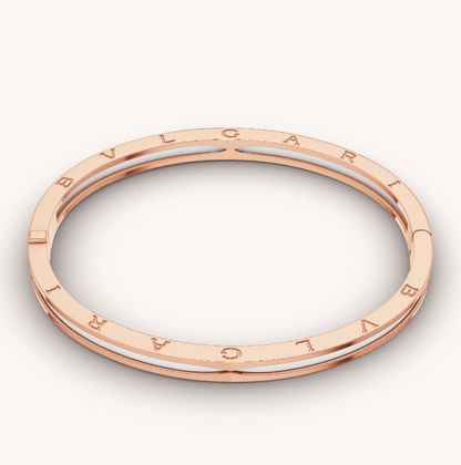 [baslovejewels]ZERO 1 PINK GOLD WITH WHITE CERAMIC BRACELET
