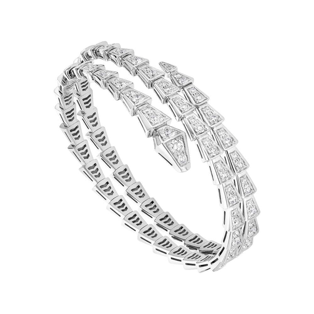 [baslovejewels]SERPENTI BRACELET SILVER DIAMOND DOUBLE ROW