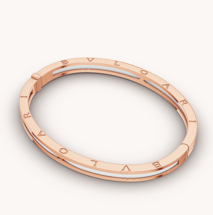 [baslovejewels]ZERO 1 PINK GOLD WITH WHITE CERAMIC BRACELET