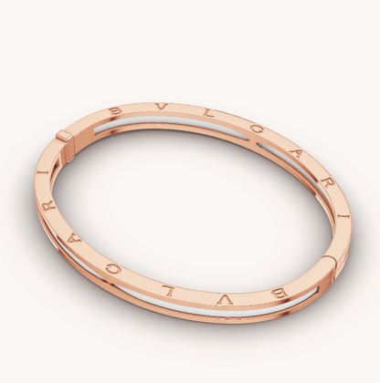 [baslovejewels]ZERO 1 PINK GOLD WITH WHITE CERAMIC BRACELET
