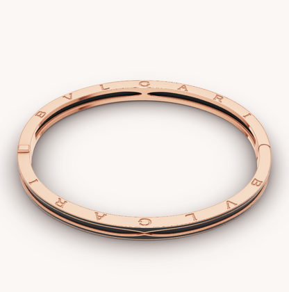 [baslovejewels]ZERO 1 PINK GOLD WITH MATTE BLACK CERAMIC BRACELET
