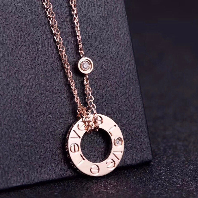 [baslovejewels]LOVE NECKLACE 16MM 2 DIAMONDS