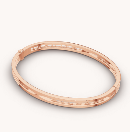 [baslovejewels]ZERO 1 SPIRAL LOGO PINK GOLD BRACELET