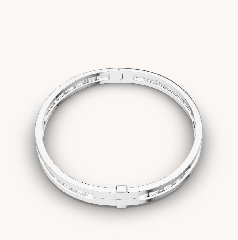 [baslovejewels]ZERO 1 SPIRAL LOGO SILVER BRACELET