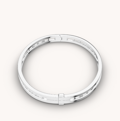 [baslovejewels]ZERO 1 SPIRAL LOGO SILVER BRACELET