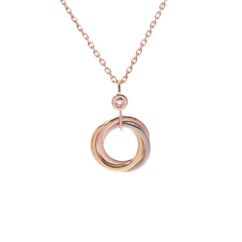 [baslovejewels]TRINITY SILVER GOLD PINK GOLD NECKLACE