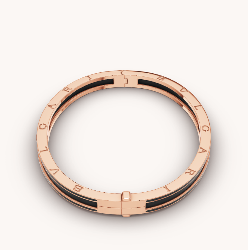 [baslovejewels]ZERO 1 PINK GOLD WITH MATTE BLACK CERAMIC BRACELET