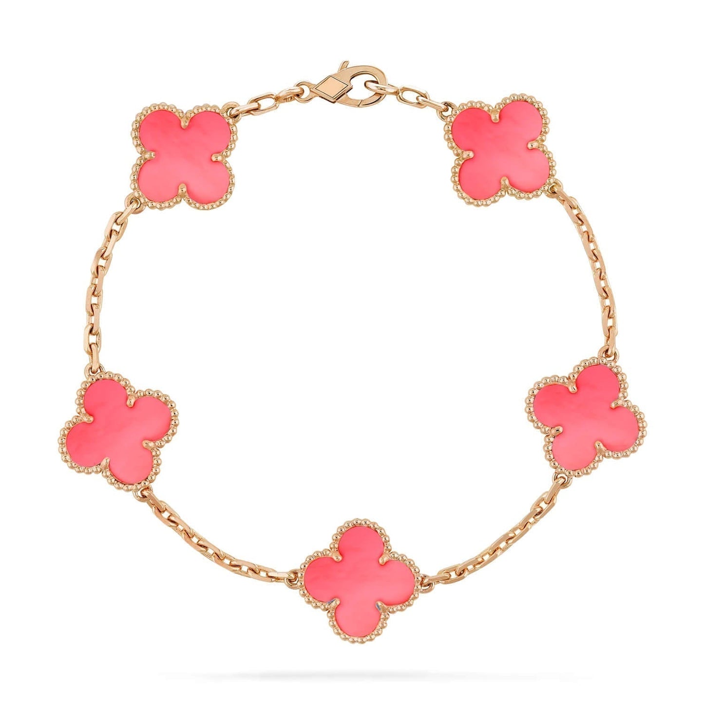 [baslovejewels]CLOVER 5 PINK MOP BRACELET