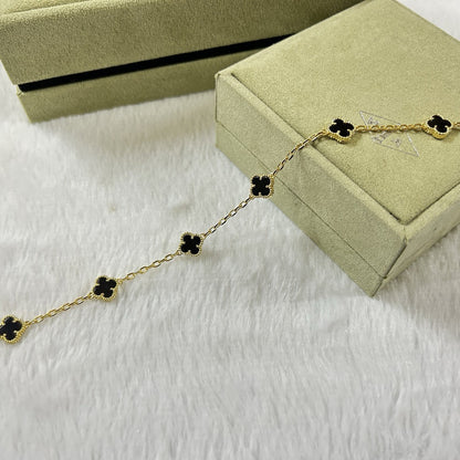 [baslovejewels]CLOVER 6 MOTIF  ONYXS BRACELET