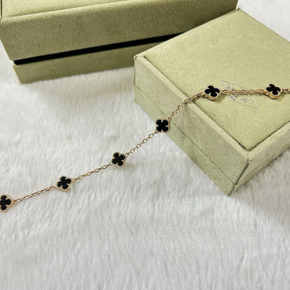 [baslovejewels]CLOVER 6 MOTIF  ONYXS BRACELET