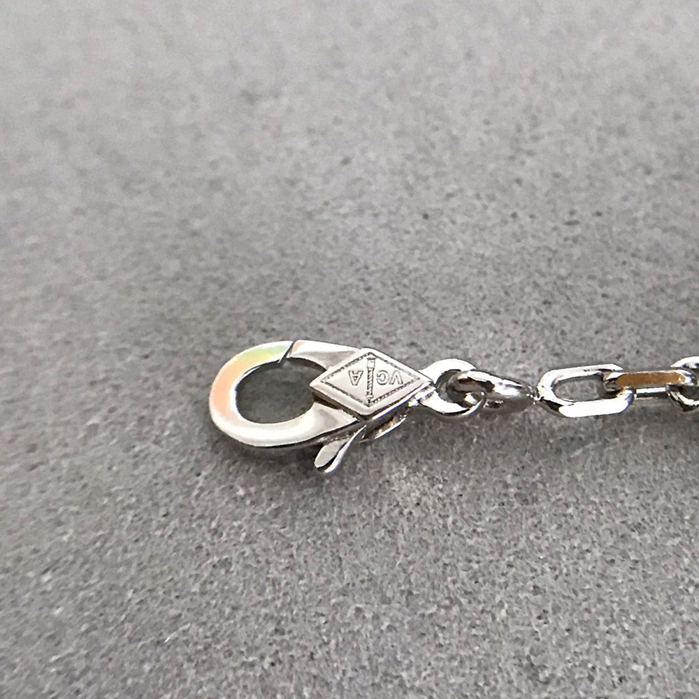 [baslovejewels]CLOVER 5 MOTIF ONYXS DIAMOND BRACELET SILVER