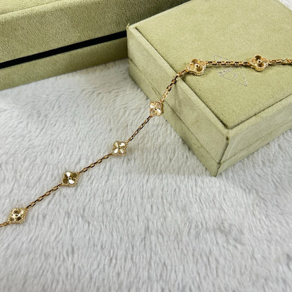 [baslovejewels]CLOVER 6 MOTIF DIAMOND BRACELET