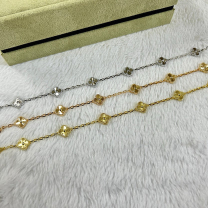 [baslovejewels]CLOVER 6 MOTIF DIAMOND BRACELET