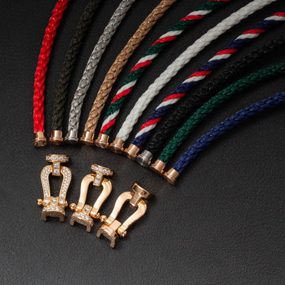 [baslovejewels]FORCE LARGE HORSESHOE FULL DIAMOND BRACELET ROSE GOLD