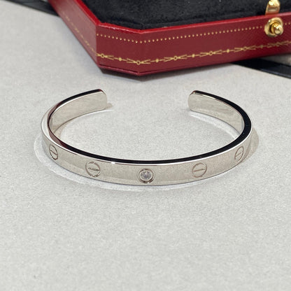 [baslovejewels]LOVE BRACELET 6.1MM 1 DIAMOND OPEN CUFF