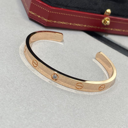 [baslovejewels]LOVE BRACELET 6.1MM 1 DIAMOND OPEN CUFF